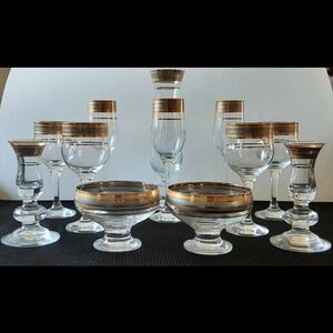 Crystal Clear Brand Gold-Rimmed Crystal Glassware Made in Türkiye